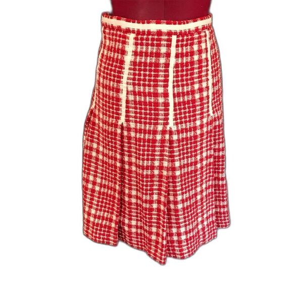Citrine Skirt Women’s Size 4 Red & White Plaid Pleated - Picture 1 of 6